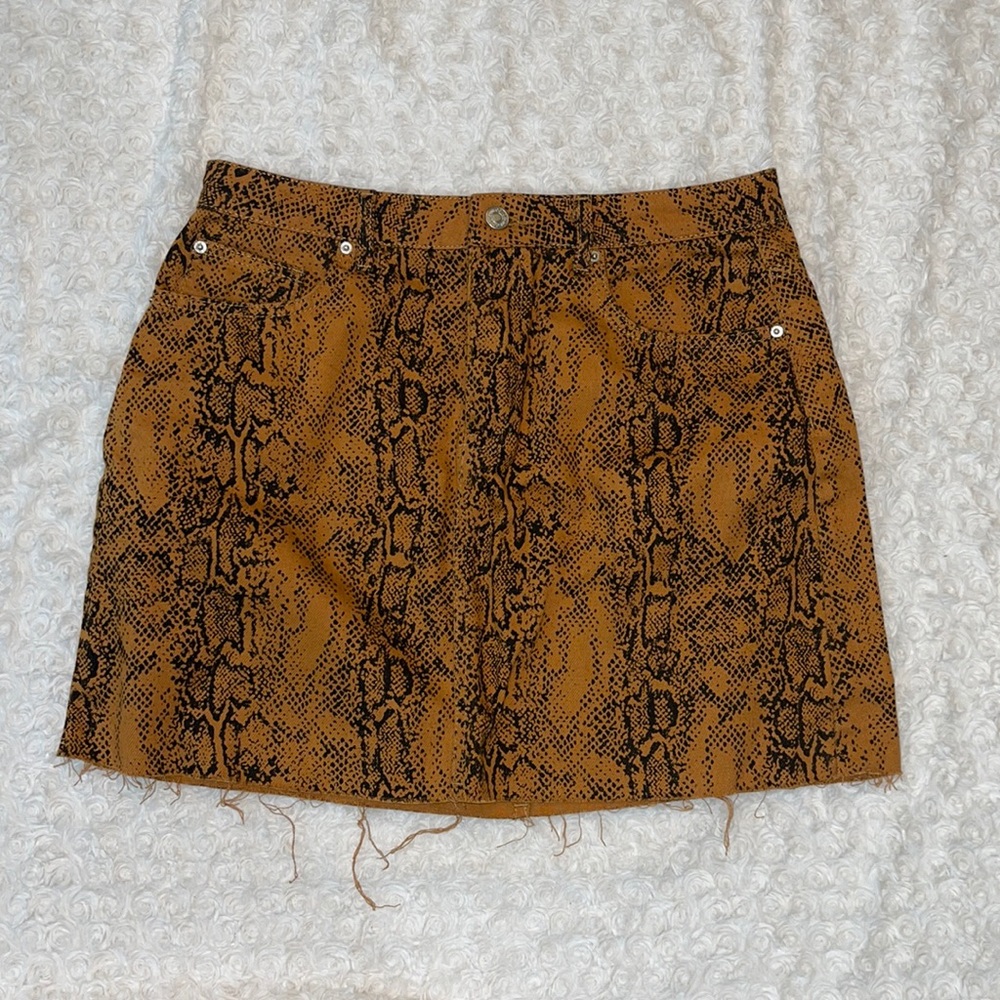 Snake print Denim Mini - size 10